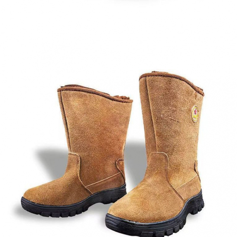 Botas de cuero completo, lana completa.