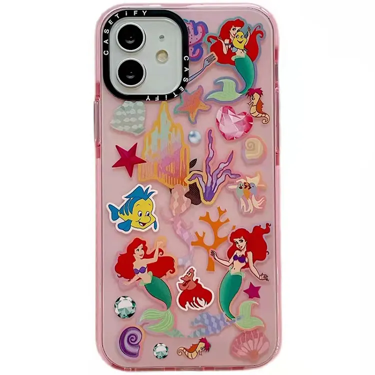 2022 desenhos animados bonito princesa bonito menina, capa de telefone para iphone 13 12 11 pro max tpu transparente habitação