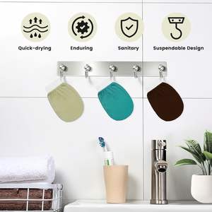 Guante de Baño Exfoliante de Rayón y Viscosa con Logotipo Personalizado, Guante de Baño Marroquí Hammam, Guante Exfoliante de Seda Turca - Product Image 4