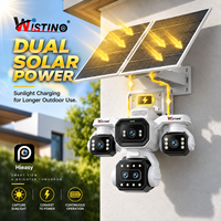 Wistino 4G Solar PTZ Camera Security Camera AOV 18x Zoom Auto Tracking CCTV 16W Solar Panel 16000mAh Night Vision Cloud