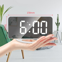 Moderne Slimme Digitale Desktop Klok Met Usb Telefoon Oplader Tafel Klok Speaker Led Spiegel Wekker
