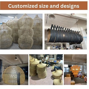 Grande Lampada a Sospensione in Rattan <span class=keywords><strong>per</strong></span> <span class=keywords><strong>Esterni</strong></span>, Balcone, Resort, Ristorante, <span class=keywords><strong>Lampadario</strong></span> Decorativo - Product Image 5