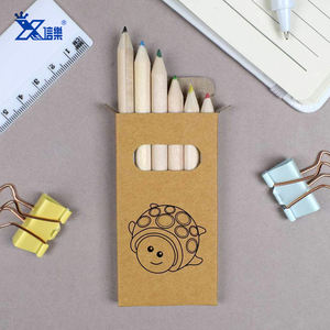 Kualitas tinggi kustom cetak kayu 6 buah kalour pensil warna set crayon de couleur boite profesional <span class=keywords><strong>Mini</strong></span> pensil warna - Product Image 3