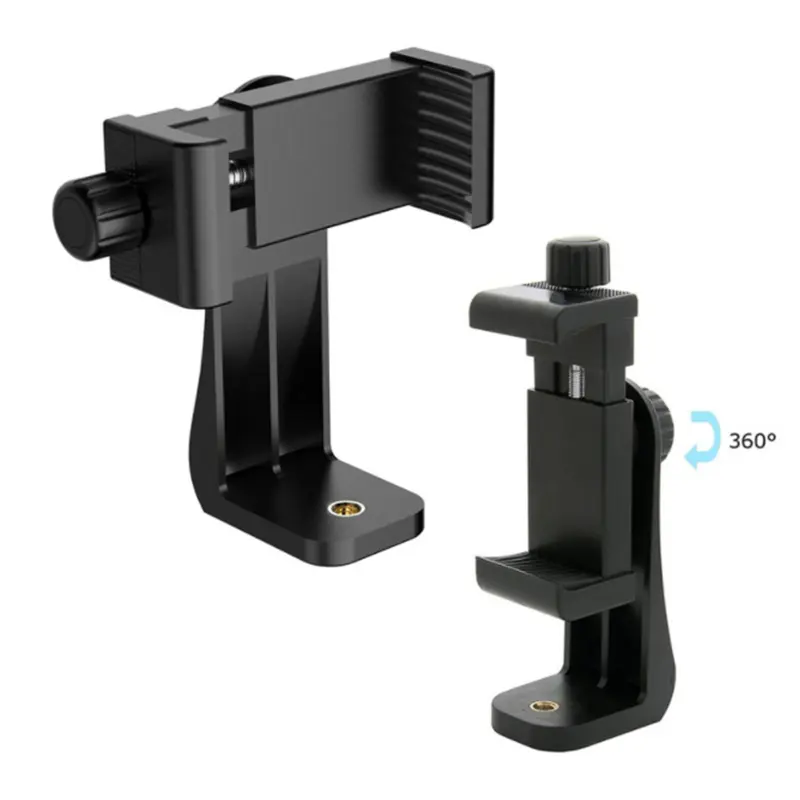 Handy clip mit vertikaler und horizontaler Drehung für Stativ-Video-Live-Selfie-Stick mit 1/4 Zoll Schraube