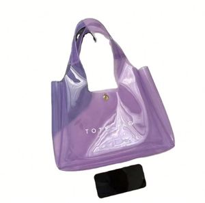 Bolsa de Mano de PVC Personalizada de Moda con Botón a Presión, Bolsa de Playa Transparente para Compras, Artículo Promocional - Product Image 4