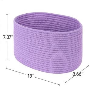 Keranjang rotan bayi rajut katun produsen dekorasi jerami kecil Catchall kamar mandi untuk pernikahan - Product Image 3