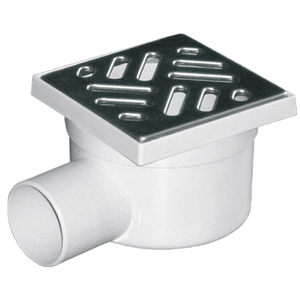 REJA CON DRENAJE LATERAL 15x15 cm Rejilla Acero Inoxidable Desagüe Ø 50 mm - Product Image 1