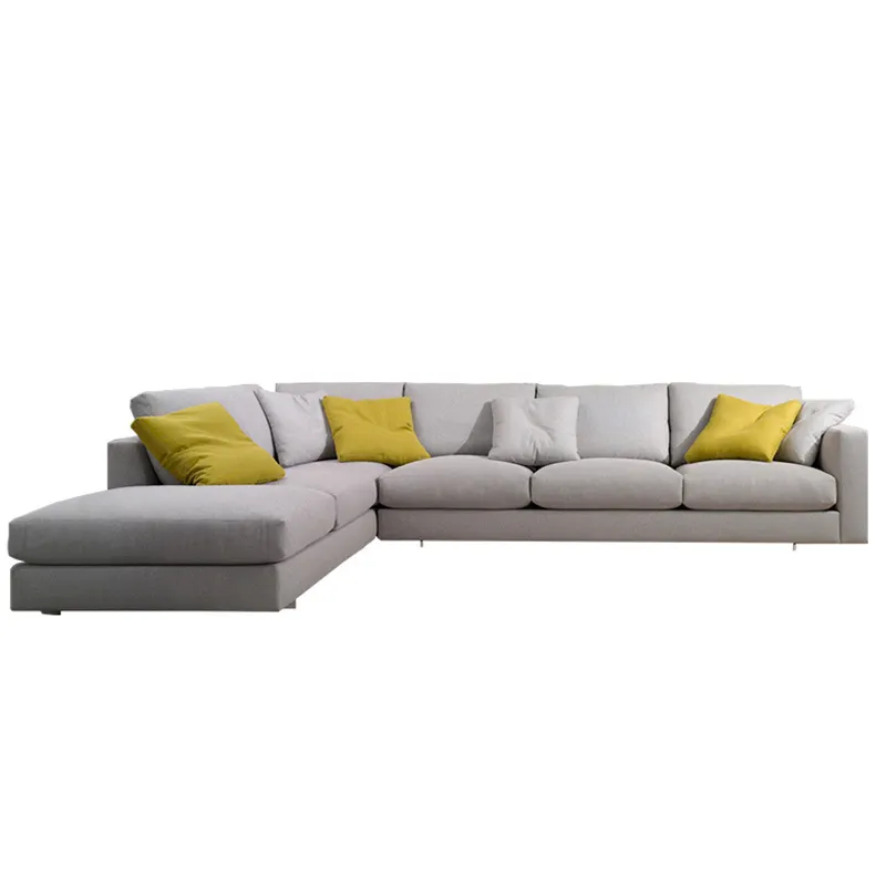 Sofa ruang tamu Modern, Sofa kulit kayu bagian Sofa Eropa, Set Sofa kain serat mikro, furnitur 1 Set avialale