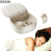 Earbuds TWS Nirkabel Nyaman Tak Terlihat di Dalam Telinga dengan Indikator Baterai LED untuk Tidur, Peredam Kebisingan Aktif (ANC), Tahan Air IPX6