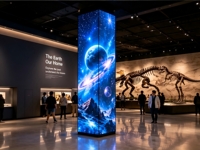 Écran LED carré à quatre côtés P2.5 pour intérieur, écran vidéo numérique personnalisé pour salles d'exposition et intérieurs commerciaux