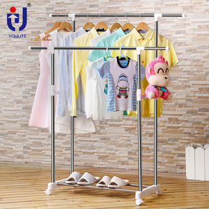 Youlite CMetal Support de corde à <span class=keywords><strong>linge</strong></span> à double pôle en acier inoxydable pour une utilisation intérieure/extérieure pour balcon et magasin de vêtements - Product Image 3