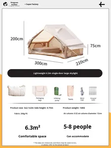 Tente de camping avec toit ouvrant de 6,3 mètres carrés, spacieuse <span class=keywords><strong>pour</strong></span> 4 à 6 personnes, observation des étoiles la nuit, tente avec toit ouvrant de 6,3 mètres carrés - Product Image 3
