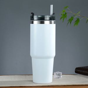 Gobelet de voyage pour voiture 20oz 30oz, tasse isotherme à double paroi sous vide avec couvercle, paille et base antidérapante pour les trajets quotidiens - Product Image 5