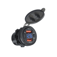 Cargador USB de 3 Puertos con Interruptor de Encendido/Apagado, Voltímetro LED, para Coche, RV, Camioneta, Barco, Salida de Carga Rápida QC3.0 PD20W
