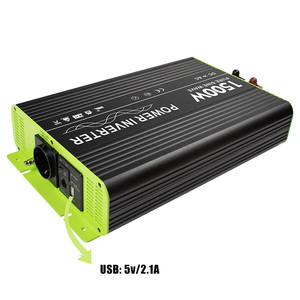 Onduleur à onde sinusoïdale pure de <span class=keywords><strong>1500</strong></span> watts 12 <span class=keywords><strong>Vdc</strong></span> à 110 <span class=keywords><strong>Vdc</strong></span> /120 <span class=keywords><strong>Vdc</strong></span> pour camping-car domestique et hors réseau avec télécommande à port USB - Product Image 2