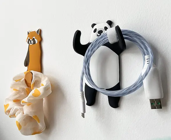 Kids Wall Hooks Adhesive-Cute Animal Decorative Wall Hooks-Reusable Waterproof Hooks for Hanging Towel Keys, Hat