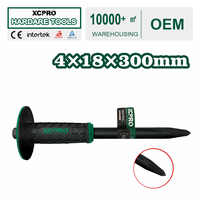 4*18*300mm 45 #   Ciseau à béton en acier au carbone avec poignée de sécurité pour la démolition, la maçonnerie, la rupture de murs, chantier de construction