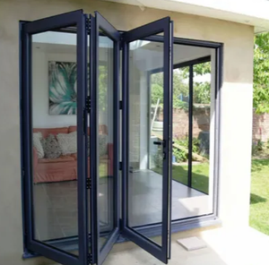 Porte extérieure automatique à rupture de pont thermique, isolée, en verre Low-e double vitrage, résistante aux ouragans, en acier inoxydable, pare-balles - Product Image 1