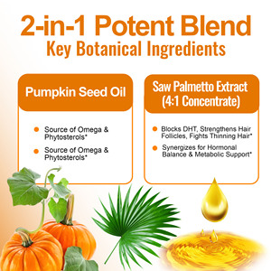 OEM ODM Gluten Free Gmo Free Pumpkin Seed Oil Softgels with Saw Palmetto Hair Growth Prostate Health Jrinary Tract Health - Product Image 3