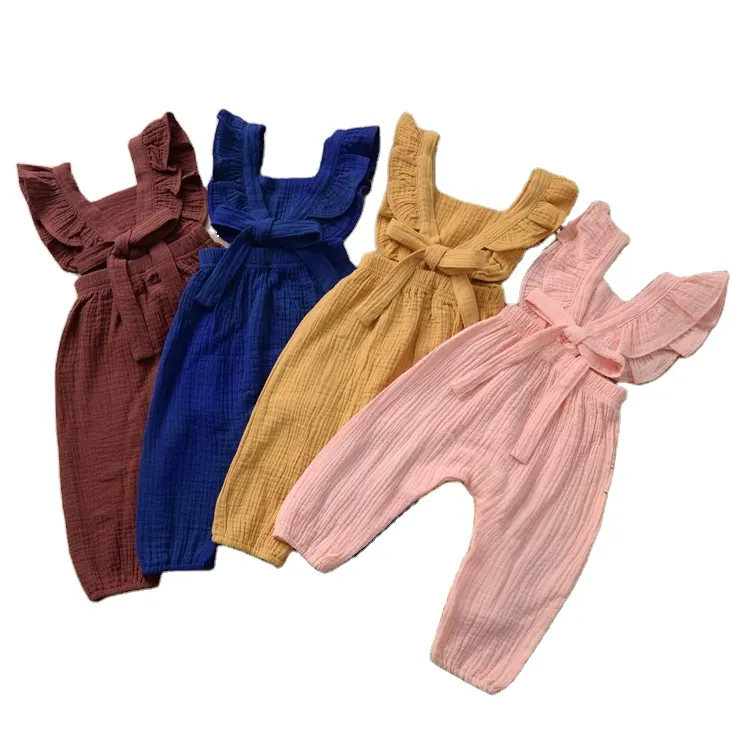 Europäische Kleinkind Herbst Herbst Hochwertige Kleidung Baumwolle Mädchen Stram pler Kinder Spitze Langarm Baby Infant Plain Stram pler