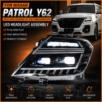 Pour Nissan Patrol Y62, ensemble de phares Bi LED avec clignotants séquentiels DRL, boîtier noir, lampe de voiture halogène, 2012-2019