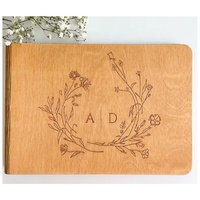 Usine en gros A4 A5 couverture en bois mariage livre d'or Album mémoire Message cahier souvenir pour anniversaire anniversaire Journal