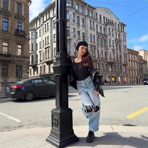 セクシーなファッションシームレスストライプジャカード通気性のあるアウトドアストリートウェアクラブウェアワンピースジャンプスーツボディストッキングランジェリー - Product Image 4