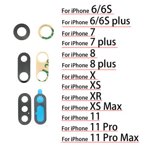 Lentille de caméra arrière en verre avec autocollant pour iPhone <span class=keywords><strong>6</strong></span> 6s Plus 7 7 Plus 8 8 Plus 11 Pro Max X XS XR XS Max pièces de réparation - Product Image 2