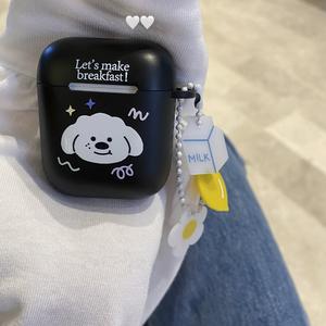 Coque en silicone imprimée chien blanc <span class=keywords><strong>mots</strong></span> simples noirs pour Airpods 1 2 3 4 cosses drô<span class=keywords><strong>les</strong></span> couverture en caoutchouc souple pour Airpod Pro2 - Product Image 4