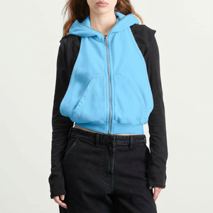 Gilet sans manches à capuche blanc pour femme, veste décontractée en tricot - Product Image 4