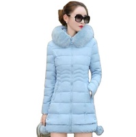 Veste et manteau d'hiver grande taille M-3XL, coupe longue, slim, épais, chaud, col en fourrure, veste à capuche, parka pour femmes