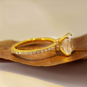 Anillo de Compromiso y Matrimonio de Plata de Ley 925 con Diamante Moissanita Certificado, Anillo Jasmine Clásico de Pass Tester <span class=keywords><strong>Promise</strong></span> Ring para Mujer - Product Image 5