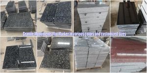 Pierre tombale plate en granit bleu perle / rouge indien, monuments funéraires - Product Image 5