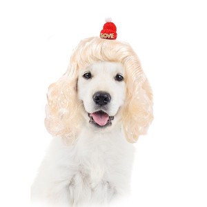 Peluca Universal para Perros y Gatos, Color Dorado Claro, Estilo Moderno, Ondas Grandes, para Fiestas, Divertida, Cabello Largo y <span class=keywords><strong>Rizado</strong></span>, Estilo Caricatura - Product Image 1