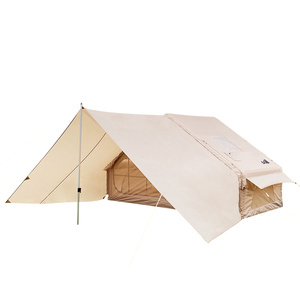 Meilleure Vente Tente Gonflable Extérieure Quatre Saisons Imperméable en Oxford Vert avec Une Chambre et Auvent Extensible pour Camping Familial - Product Image 2