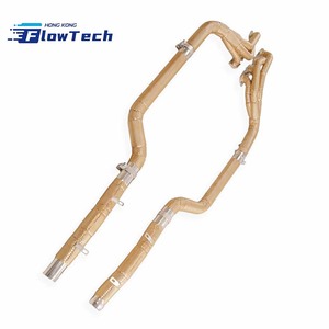Collecteur d'échappement traversant en acier inoxydable T304 avec bouclier thermique doré pour Mercedes-Benz C63 AMG W204 M156 6.2L V8 - Product Image 4