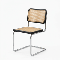 Chaise de salle à manger en rotin Cesca sur mesure 46x87x82cm, chaise cantilever en bois massif avec coussin en éponge, plusieurs options de couleurs personnalisées