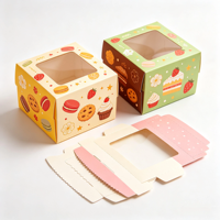 Boîte d'emballage pour pâtisserie de haute qualité avec fenêtre en PET, imprimée en couleur, pour desserts français et boîtes cadeaux sucrées