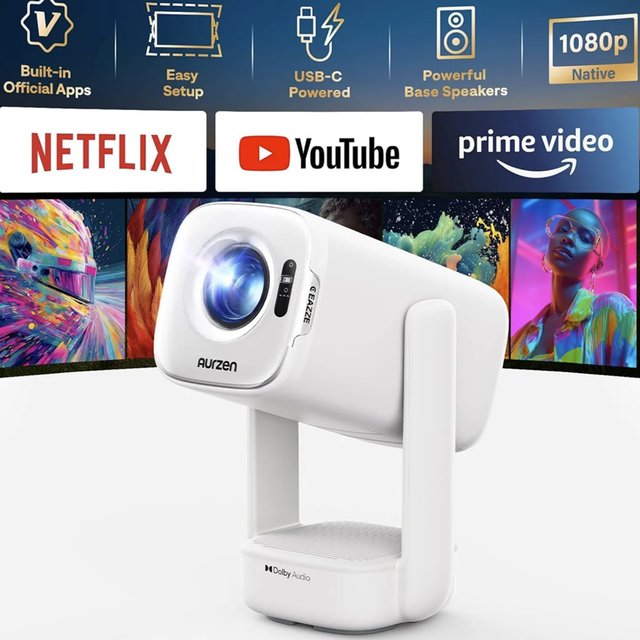 D1 Air 1080P 5000 Lumens Auto Focus Auto Keystone Portable Linux Home Theater Projector