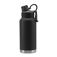 Bouteille d'eau isotherme minimaliste pour sports de plein air, à large ouverture, en acier inoxydable à double paroi