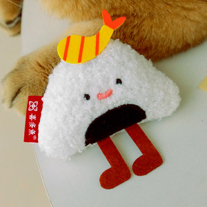 Juguete de campana de peluche para gato para aliviar el aburrimiento acompañar gato menta moler dientes limpieza simulación arroz y Rollo de verduras - Product Image 3
