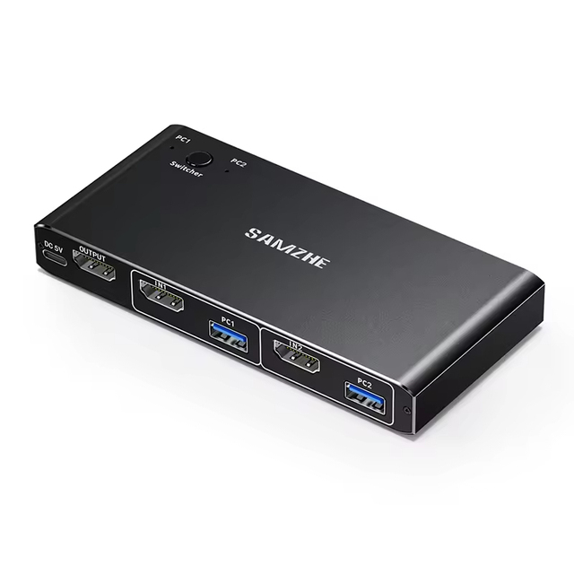 SAMZHE KVM Switcher 4K/60Hz 2K/120Hz for 2-in-1 Keyboard Mouse Sharing USB Printer Computer Display Screen Share Stock KVM-30