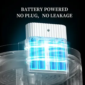 Bebedero Automático <span class=keywords><strong>para</strong></span> Mascotas de 2L, Acero Inoxidable y Plástico, Doble Alimentación, Sensor de Movimiento Inalámbrico, Impermeable, con Filtro y Batería - Product Image 5