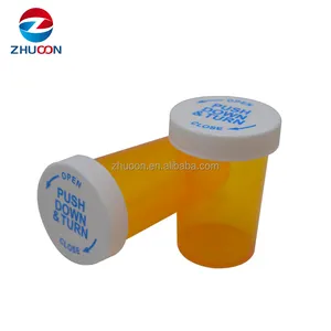 16Dram Amber Customize Child Resistant Closures Plastic Medicine Pill Prescription Bottles Vials Containers