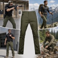 Pantalon tactique homme avec logo personnalisé, olive, multi-poches, cargo, pour trekking en plein air et usage quotidien