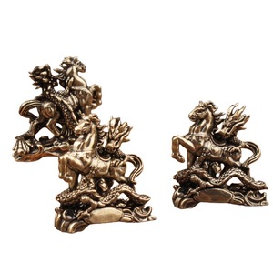 Sculpture en laiton Longma, figurine faite à la main, décoration de table, style chinois, forme animale, cadeau de déménagement - Product Image 5
