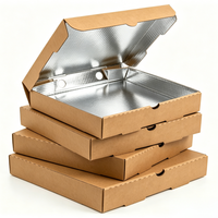 Boîte à pizza personnalisée avec doublure en aluminium, isolée thermiquement, résistante à la graisse, pour livraison longue distance, vente en gros