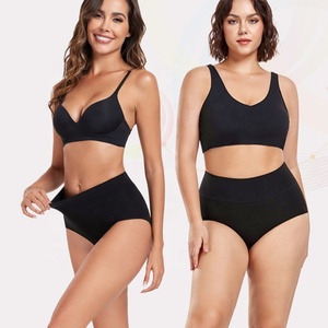 Mutandine in cotone taglie forti da donna a vita alta senza cuciture con controllo pancia e copertura completa, dalla XS alla 5XL - Product Image 1