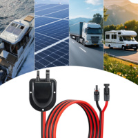 Câble d'extension solaire 10 pieds 10AWG avec boîtier de raccordement IP67, câble de rallonge pour boîte de jonction solaire pour camping-car, bateau, caravane
