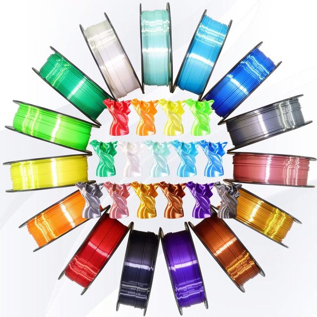 PLA Silk 3D Printer Filament 1.75mm 1kg High Precision Multicolor Eco-friendly